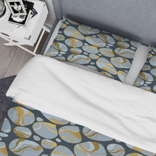 Designart 'Golden Marble Design IV' Mid-Century Duvet Cover Set